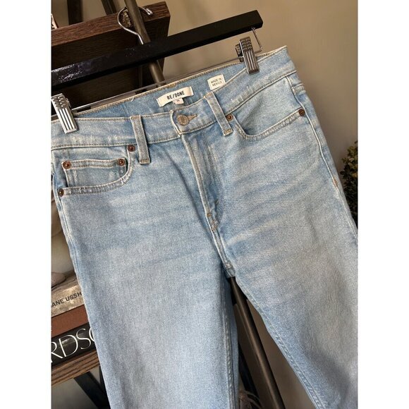 RE/DONE Originals 90s Mid Rise Ankle Crop Blue Womens Size 26 - Picture 6 of 11